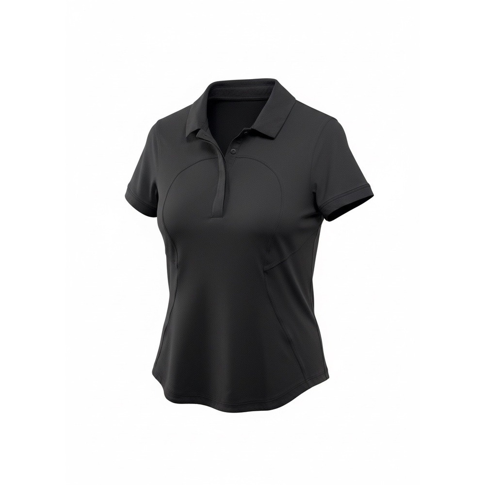 Lululemon Womens Short Sleeve Quick Dry Polo Shirt Black, Size 6